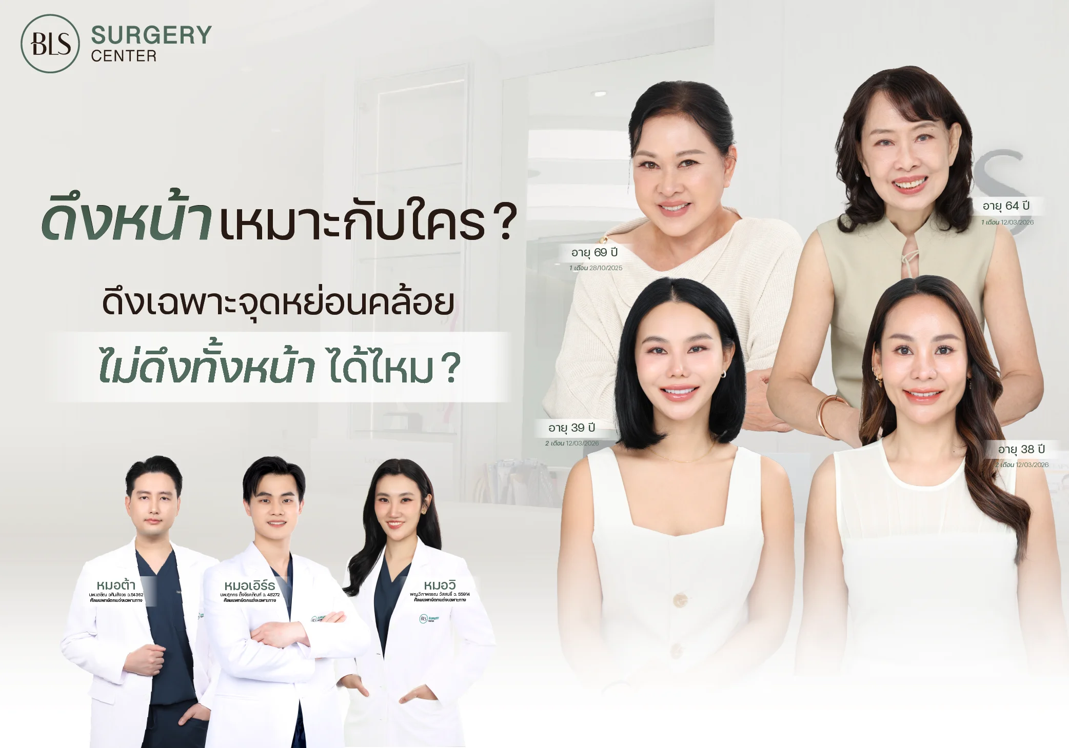 ดึงหน้า เหมาะกับใคร? ดึงเฉพาะจุดหย่อนคล้อย ไม่ดึงทั้งหน้าได้ไหม?