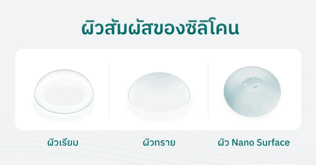 ผิวสัมผัสของซิลิโคนเสริมอก